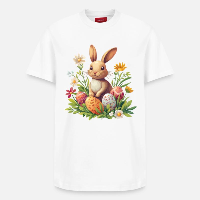 Lapin de Pâques - T-shirt unisexe décontracté en coton Supima – de SPREAD - blanc