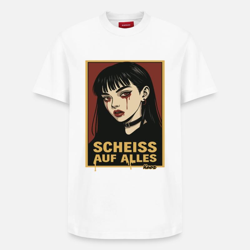 Fille gothique emo avec déclaration - T-shirt unisexe décontracté en coton Supima – de SPREAD - blanc