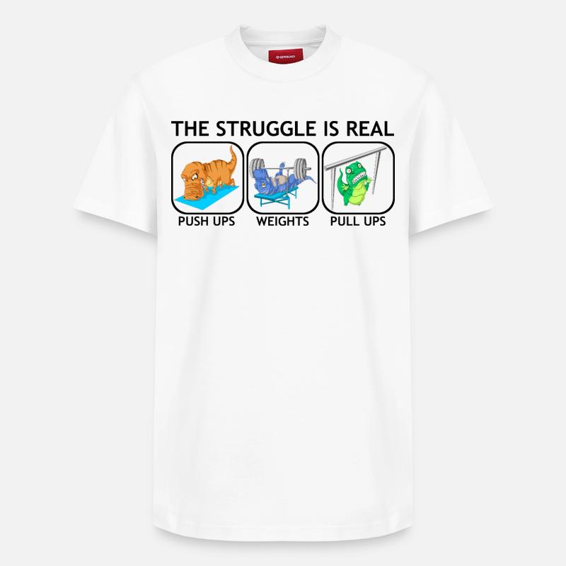 Dinosaures - T-shirt unisexe décontracté en coton Supima – de SPREAD - blanc