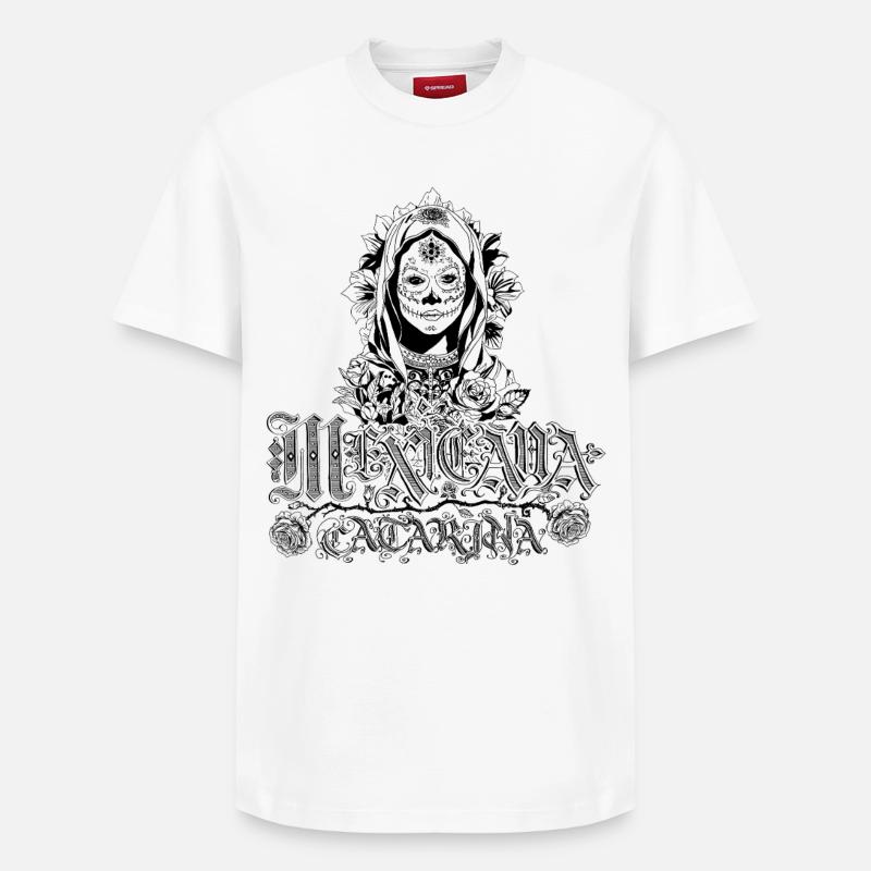 Mexicana Catarina noir - T-shirt unisexe décontracté en coton Supima – de SPREAD - blanc