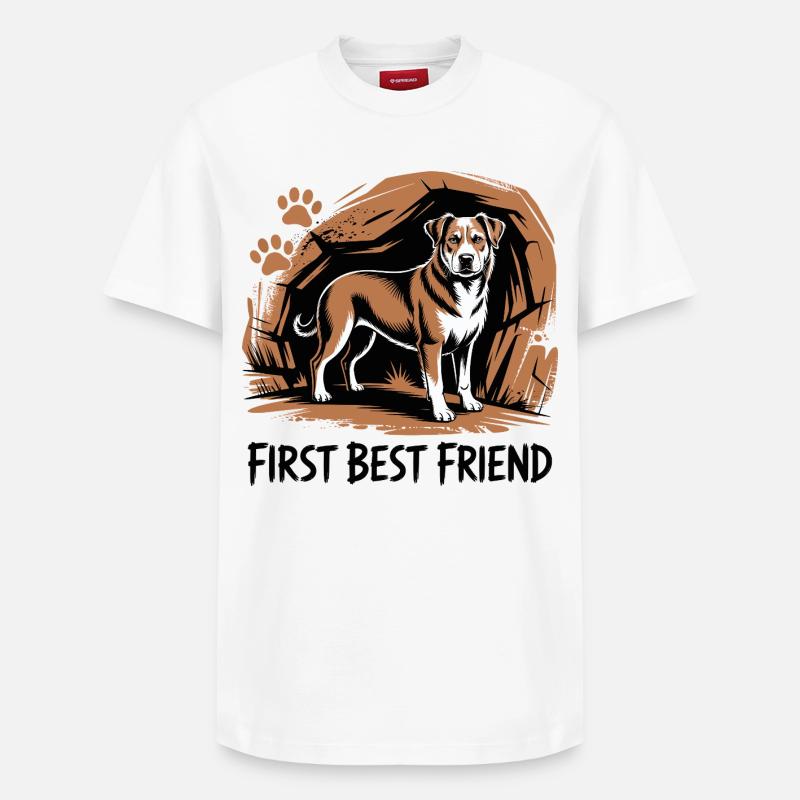 Erster bester Freund - Relaxed Unisex Supima Cotton T-Shirt – von SPREAD - Weiß
