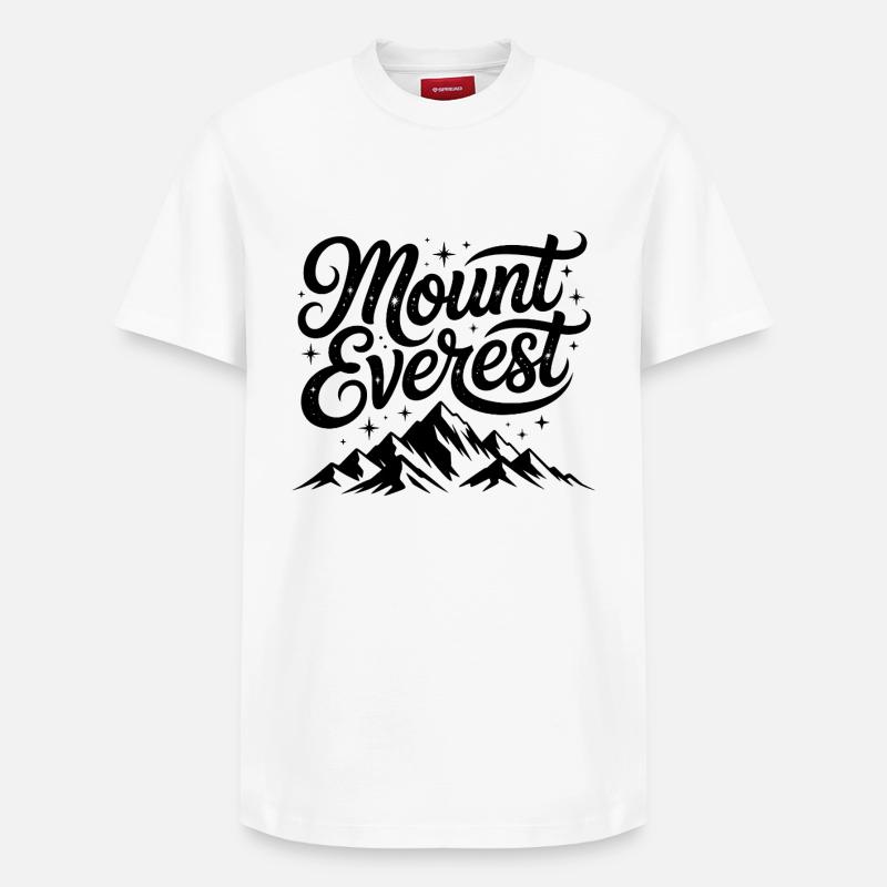Mount Everest - Souvenir-Design - Relaxed Unisex Supima Cotton T-Shirt – von SPREAD - Weiß