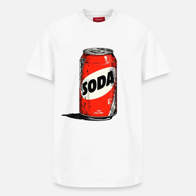 Canette de soda rouge - T-shirt unisexe décontracté en coton Supima – de SPREAD - blanc