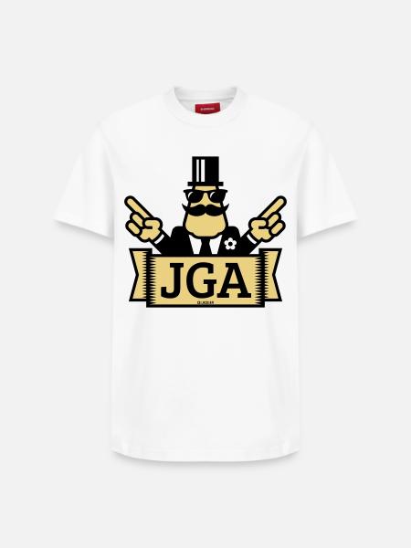 JGA Handzeichen (Junggesellenabschied / 2C) - Relaxed Unisex Supima Cotton T-Shirt – von SPREAD - Weiß