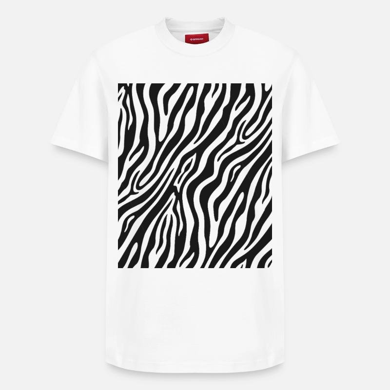 Motif zèbre - T-shirt unisexe décontracté en coton Supima – de SPREAD - blanc