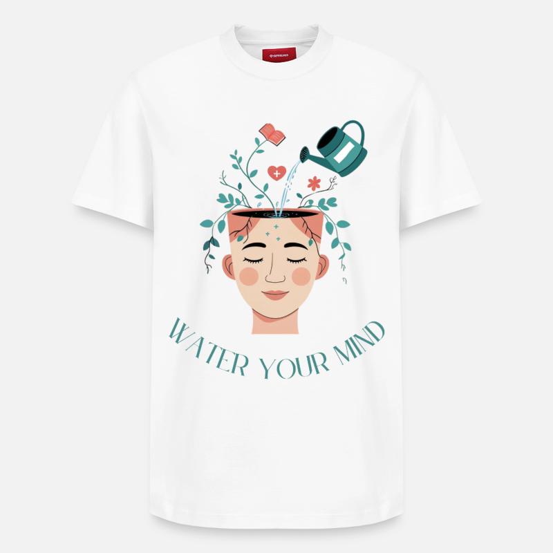 Bewusstseinspflege water your mind - T-shirt unisexe décontracté en coton Supima – de SPREAD - blanc