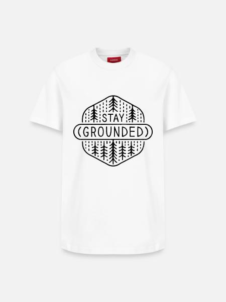Grounding stay grounded mindfulness practice - Relaxed Unisex Supima Cotton T-Shirt – by SPREAD - white