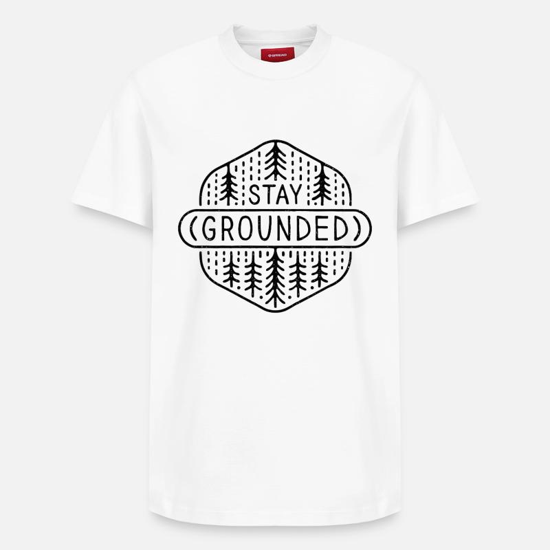 Grounding stay grounded mindfulness practice - Relaxed Unisex Supima Cotton T-Shirt – by SPREAD - white