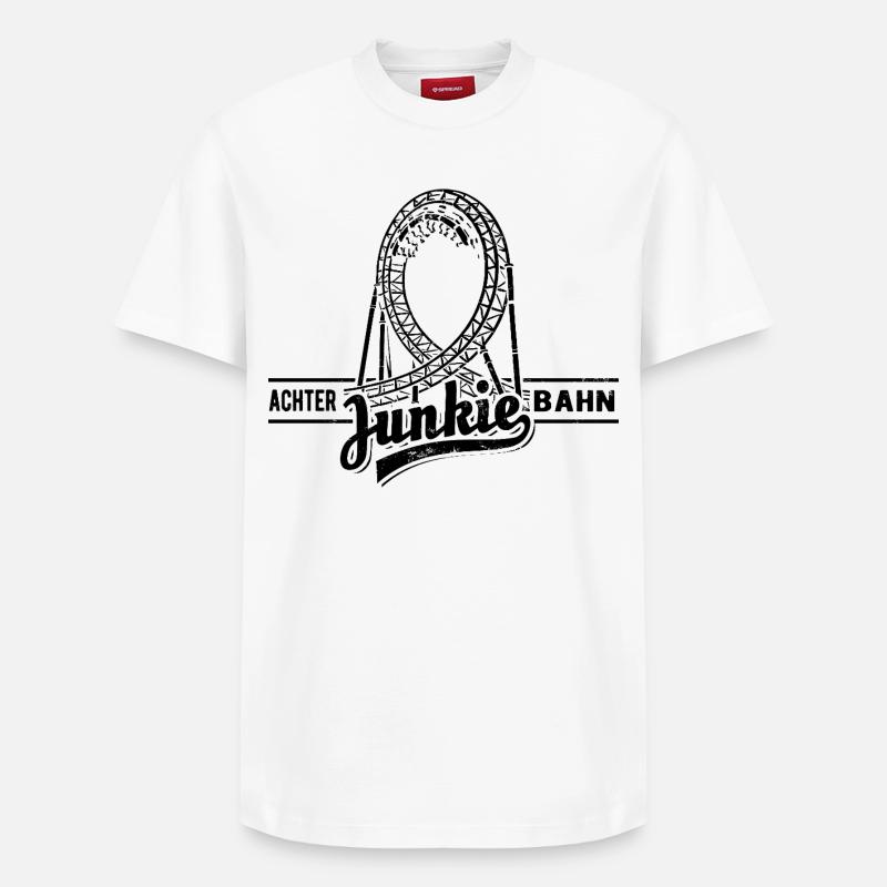 Achterbahn Junkie - Looping - Relaxed Unisex Supima Cotton T-Shirt – von SPREAD - Weiß
