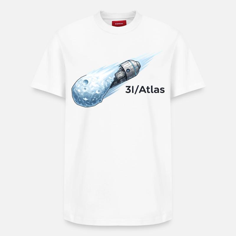 Comet flight through space - Relaxed Unisex Supima Cotton T-Shirt – by SPREAD - white