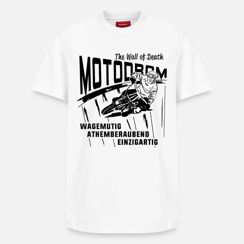 Motodrom - Relaxed Unisex Supima Cotton T-Shirt – von SPREAD - Weiß