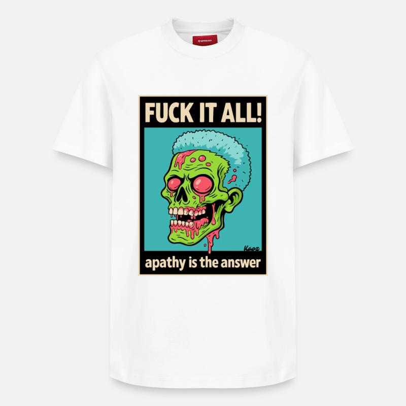 Crâne de zombie avec déclaration audacieuse - T-shirt unisexe décontracté en coton Supima – de SPREAD - blanc