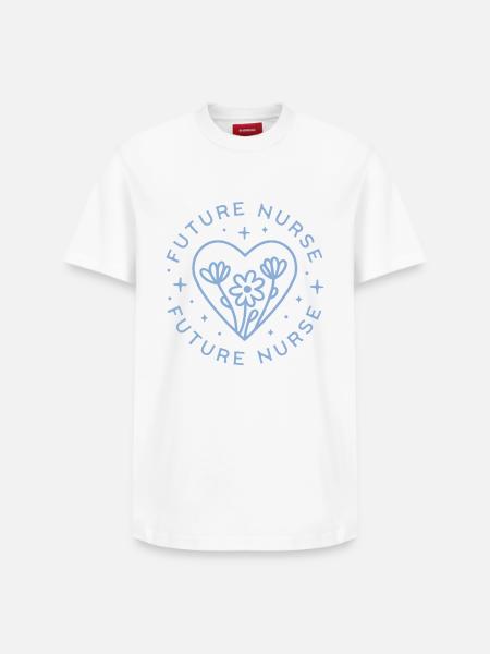 Future nurse student cute motivational affirmation - Relaxed Unisex Supima Cotton T-Shirt – by SPREAD - white