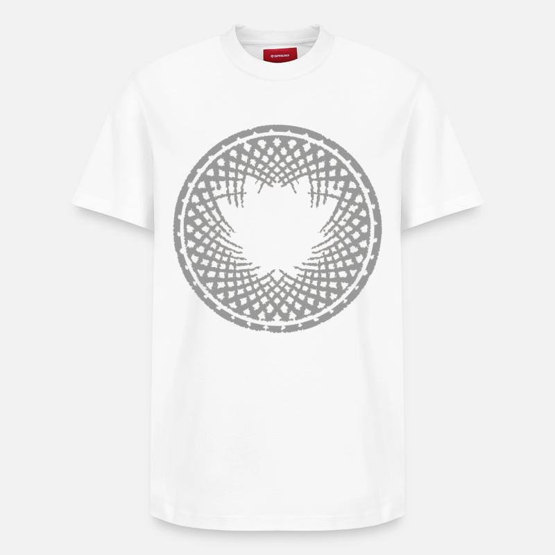 Geometrisches Mandala Muster - Relaxed Unisex Supima Cotton T-Shirt – von SPREAD - Weiß