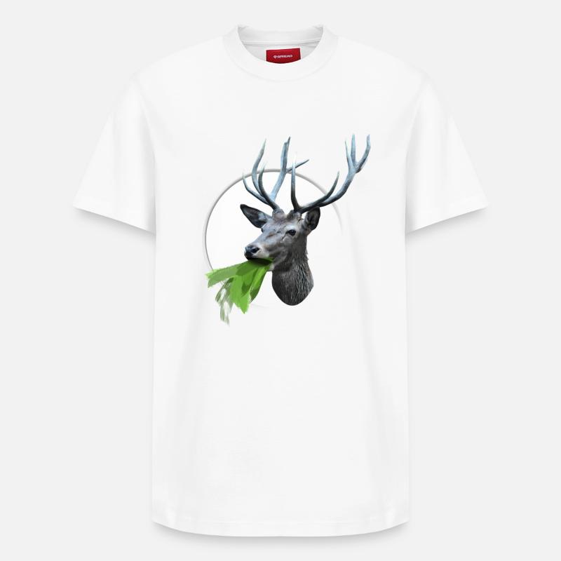 Cerf qui vomit - T-shirt unisexe décontracté en coton Supima – de SPREAD - blanc