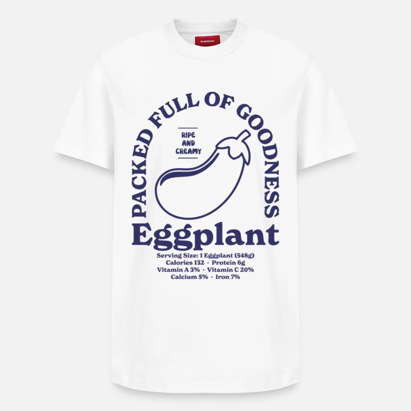 aubergine - T-shirt unisexe décontracté en coton Supima – de SPREAD - blanc