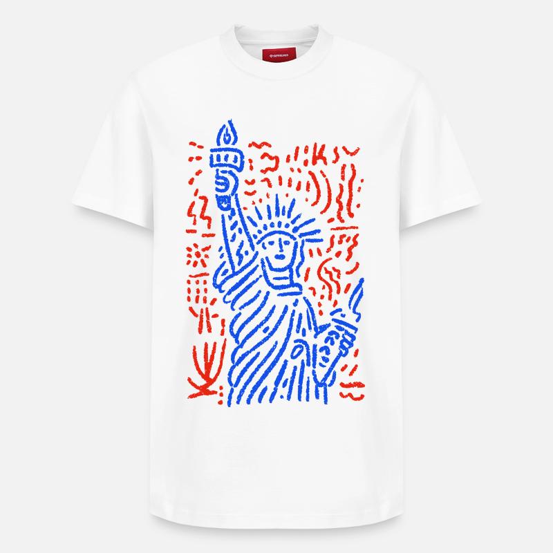 Dame liberté - T-shirt unisexe décontracté en coton Supima – de SPREAD - blanc