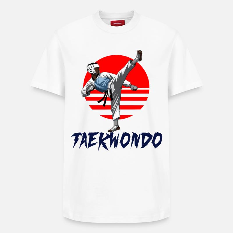 Arts Martiaux Taekwondo Conception Silhouette - T-shirt unisexe décontracté en coton Supima – de SPREAD - blanc