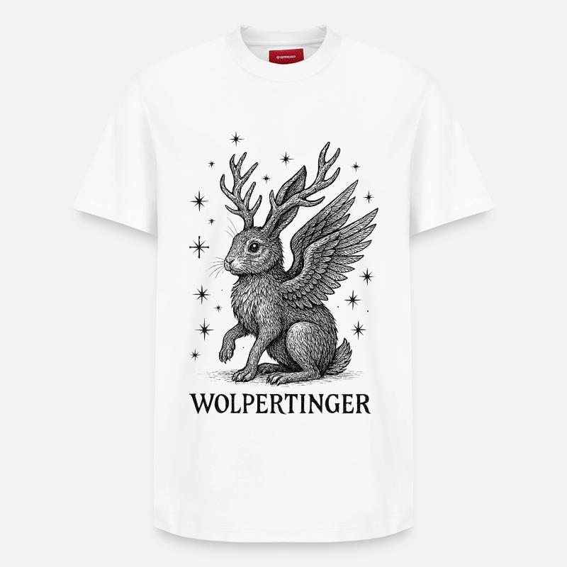 Créature mythique - Le Wolpertinger - T-shirt unisexe décontracté en coton Supima – de SPREAD - blanc