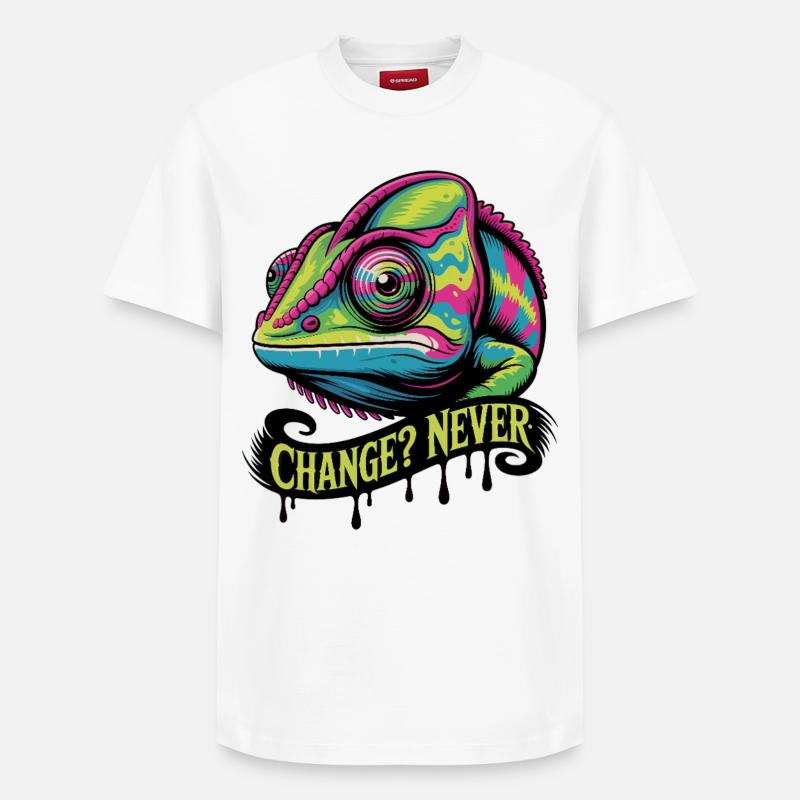 Changement caméléon néon jamais - T-shirt unisexe décontracté en coton Supima – de SPREAD - blanc