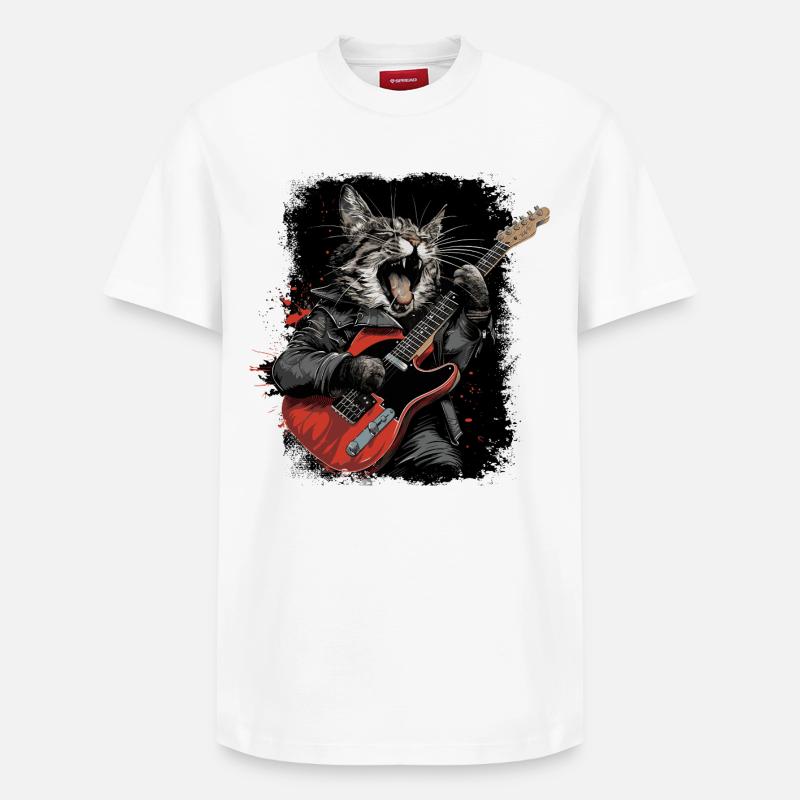 Chat Heavy Metal - T-shirt unisexe décontracté en coton Supima – de SPREAD - blanc