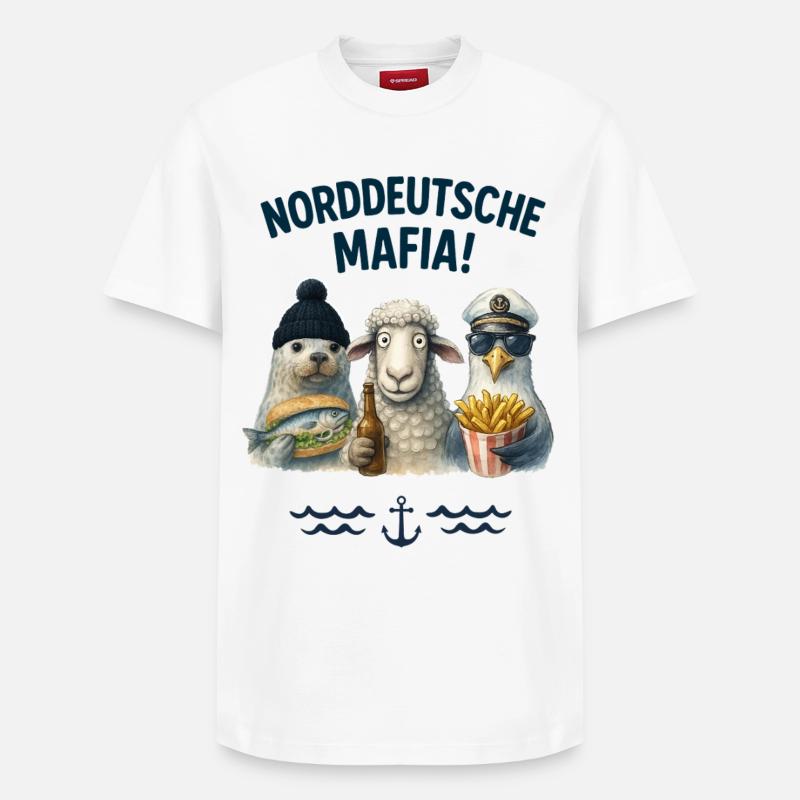Mafia nord-allemande - T-shirt unisexe décontracté en coton Supima – de SPREAD - blanc