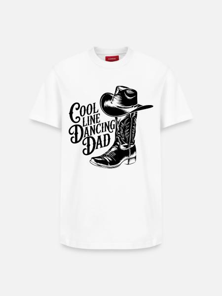 Linedance Papa tanzt Line Dance - Relaxed Unisex Supima Cotton T-Shirt – von SPREAD - Weiß