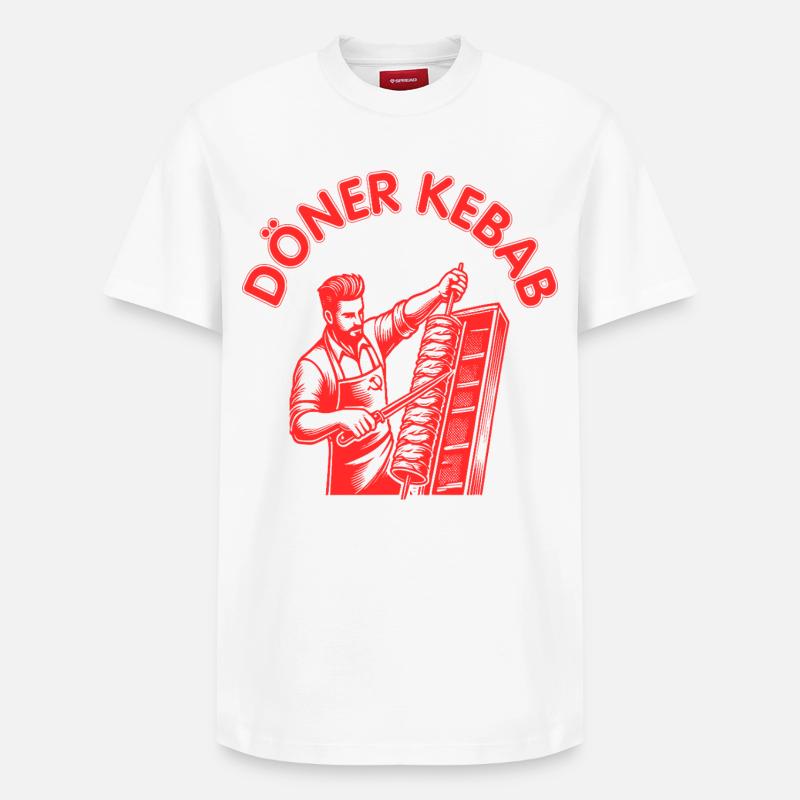 Döner Kebab - Relaxed Unisex Supima Cotton T-Shirt – von SPREAD - Weiß