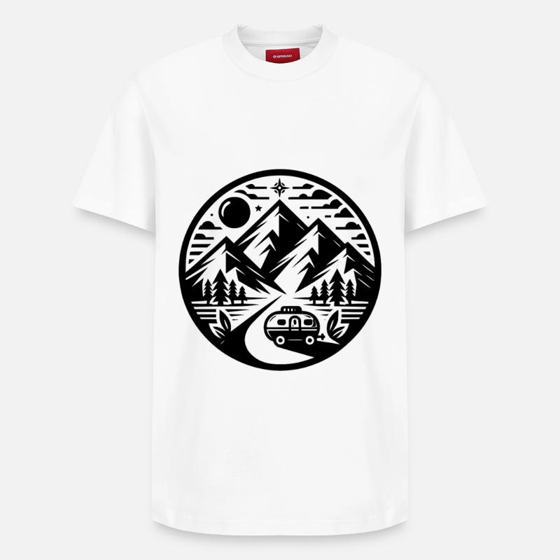 Camping - T-shirt unisexe décontracté en coton Supima – de SPREAD - blanc
