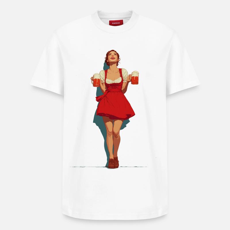 La servante de bière - T-shirt unisexe décontracté en coton Supima – de SPREAD - blanc