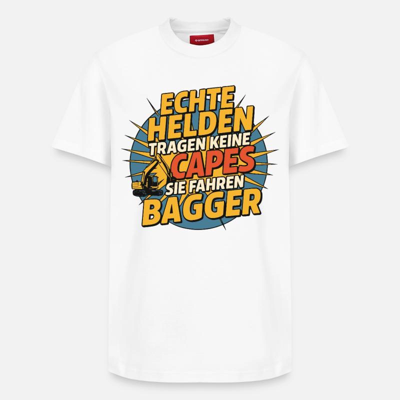Echte Helden fahren BaggeR - Relaxed Unisex Supima Cotton T-Shirt – von SPREAD - Weiß
