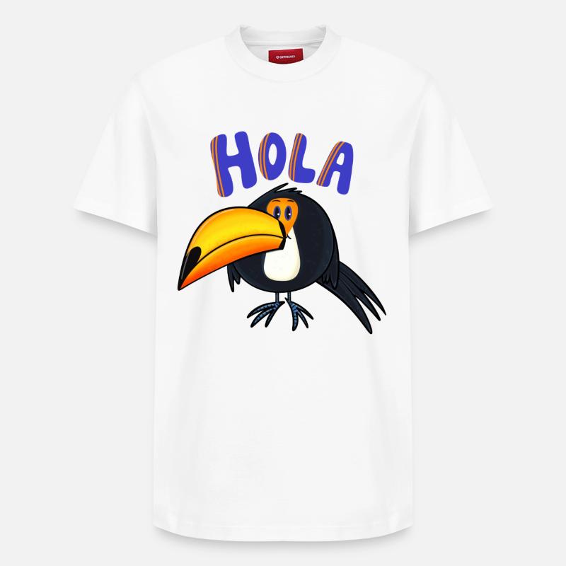 Hola Toucan - T-shirt unisexe décontracté en coton Supima – de SPREAD - blanc