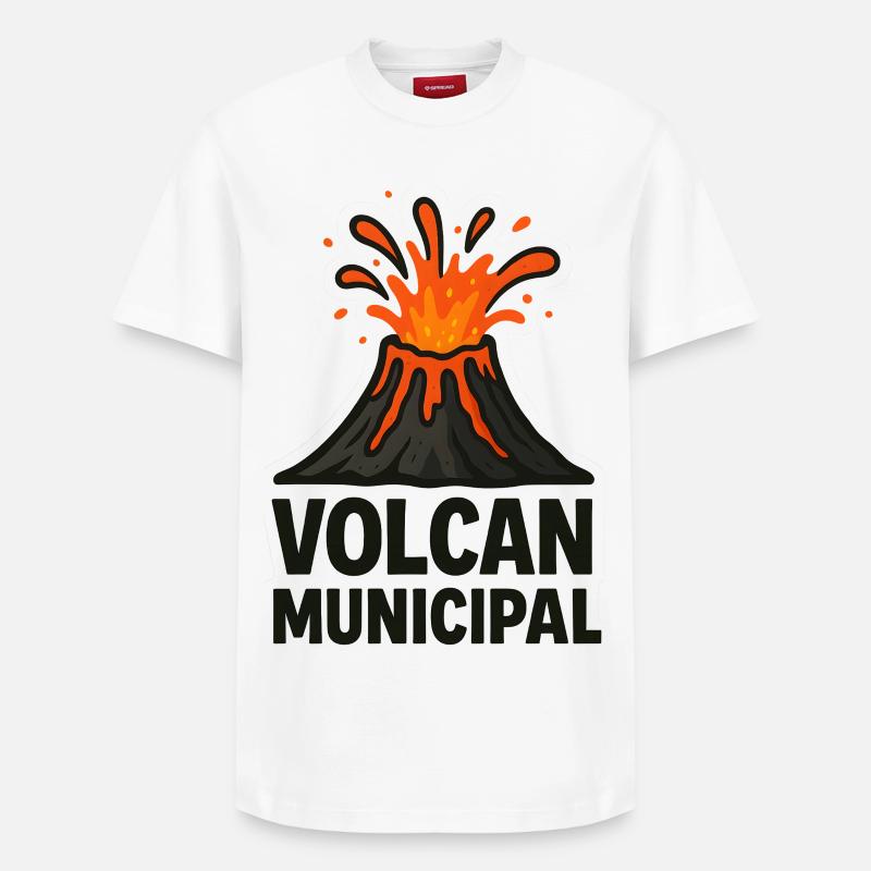 Volcan Municipal Tee - T-shirt unisexe décontracté en coton Supima – de SPREAD - blanc