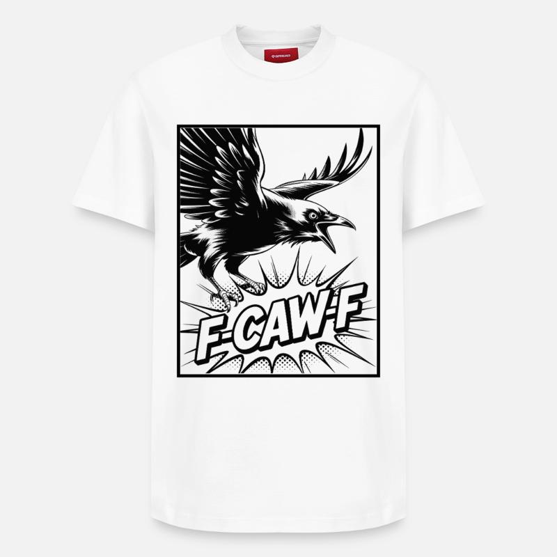 F-Caw-F Meme Crow - T-shirt unisexe décontracté en coton Supima – de SPREAD - blanc