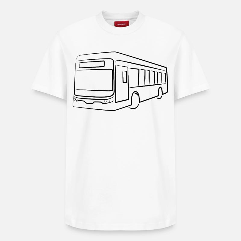 Dessin d’autobus - T-shirt unisexe décontracté en coton Supima – de SPREAD - blanc