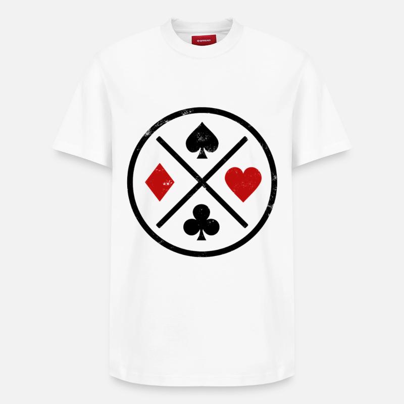 Cartes à jouer Contraste - T-shirt unisexe décontracté en coton Supima – de SPREAD - blanc