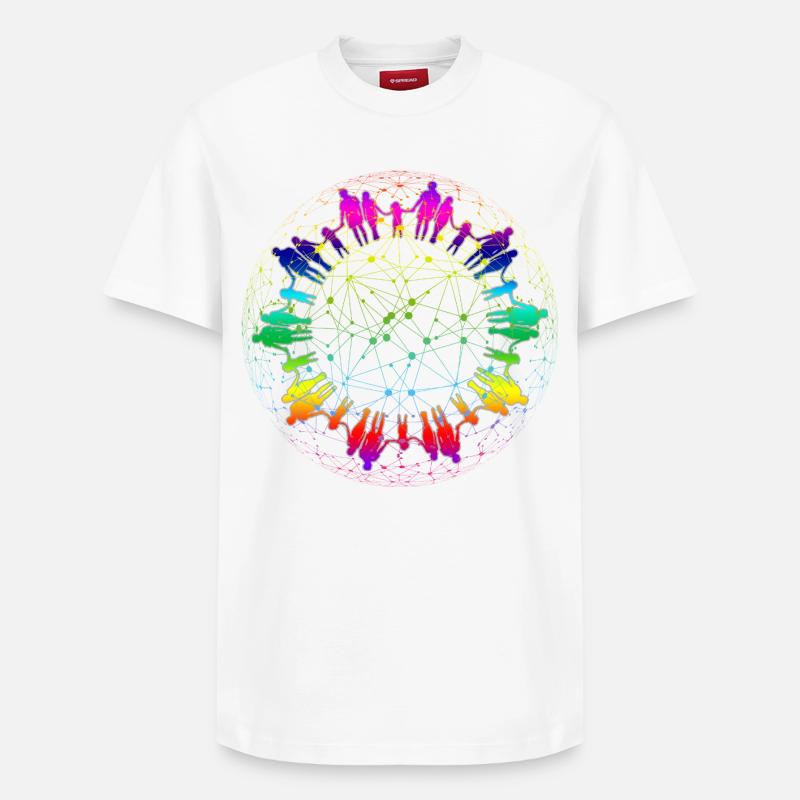 Rainbow Net de la communauté - T-shirt unisexe décontracté en coton Supima – de SPREAD - blanc