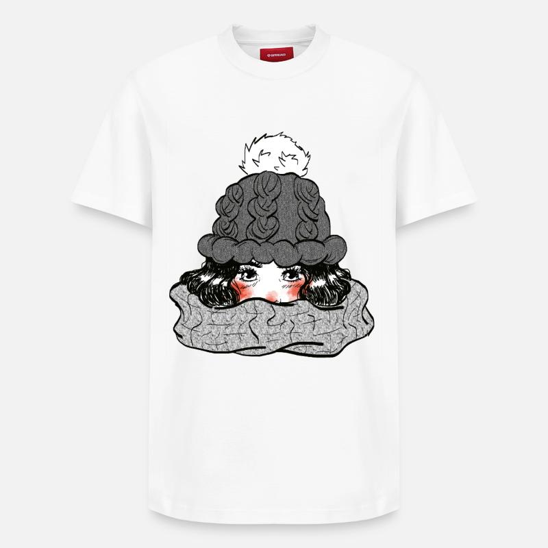 Mädchen im Winter - Relaxed Unisex Supima Cotton T-Shirt – von SPREAD - Weiß