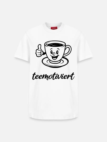 tea-motivated, teacup, tea, tea break, demotivated - Relaxed Unisex Supima Cotton T-Shirt – by SPREAD - white