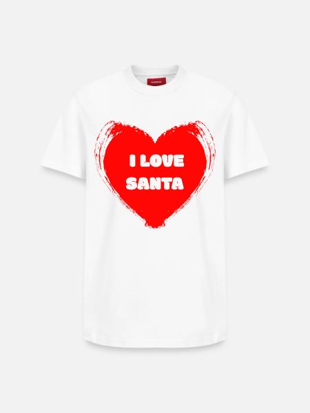 Herzdesign: I Love Santa - Relaxed Unisex Supima Cotton T-Shirt – von SPREAD - Weiß