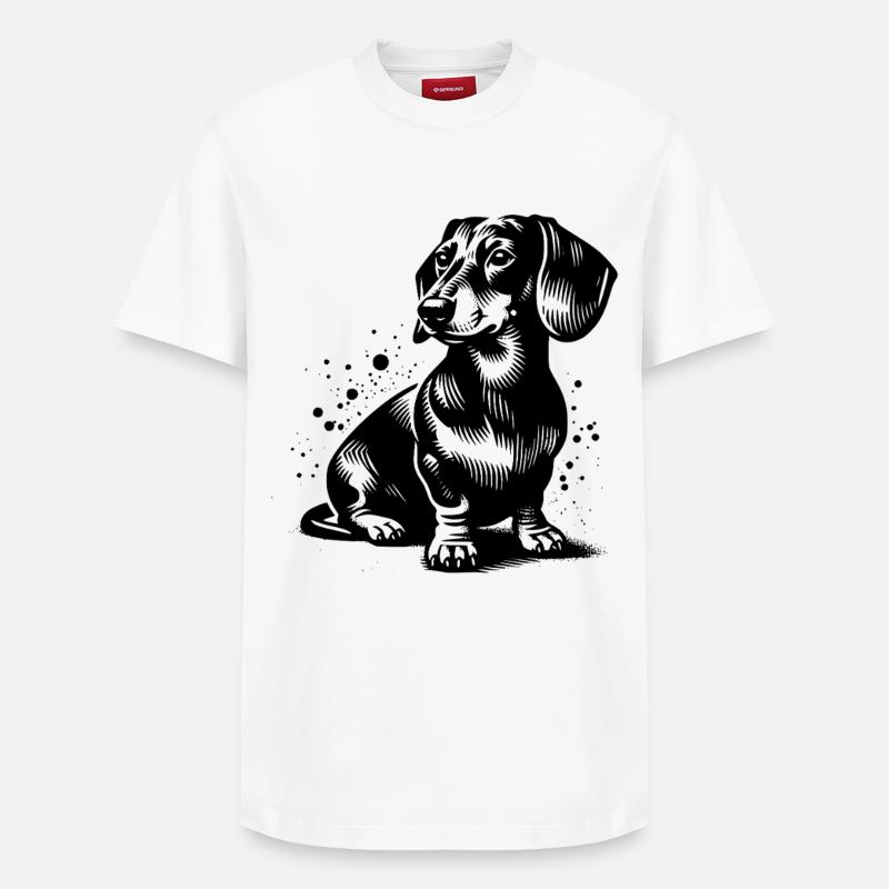 Dackel - Relaxed Unisex Supima Cotton T-Shirt – von SPREAD - Weiß
