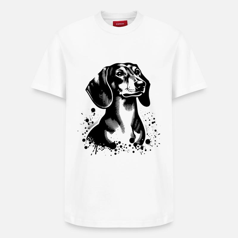Dackel - Relaxed Unisex Supima Cotton T-Shirt – von SPREAD - Weiß