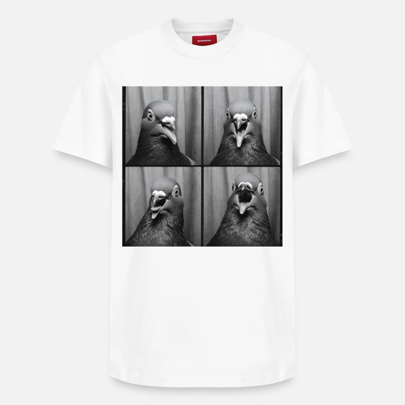 Boîte photo de colombe drôle - T-shirt unisexe décontracté en coton Supima – de SPREAD - blanc