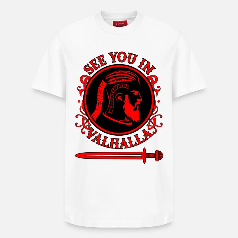 Rendez-vous au Valhalla Warrior - T-shirt unisexe décontracté en coton Supima – de SPREAD - blanc
