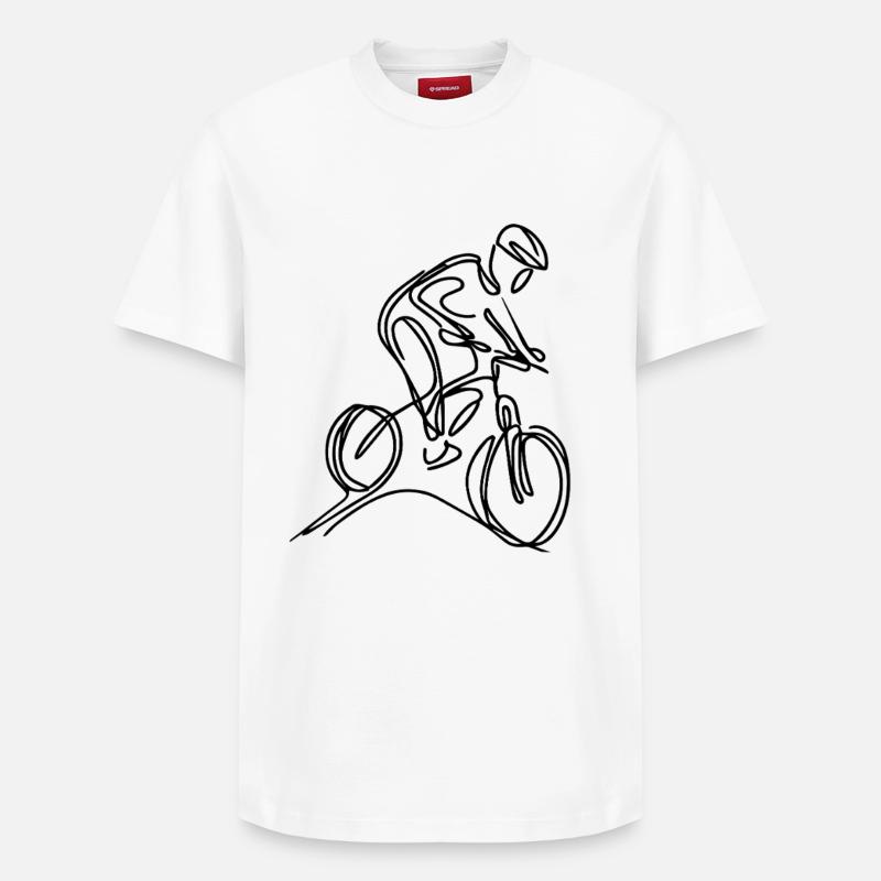 Mountainbiker - Relaxed Unisex Supima Cotton T-Shirt – von SPREAD - Weiß