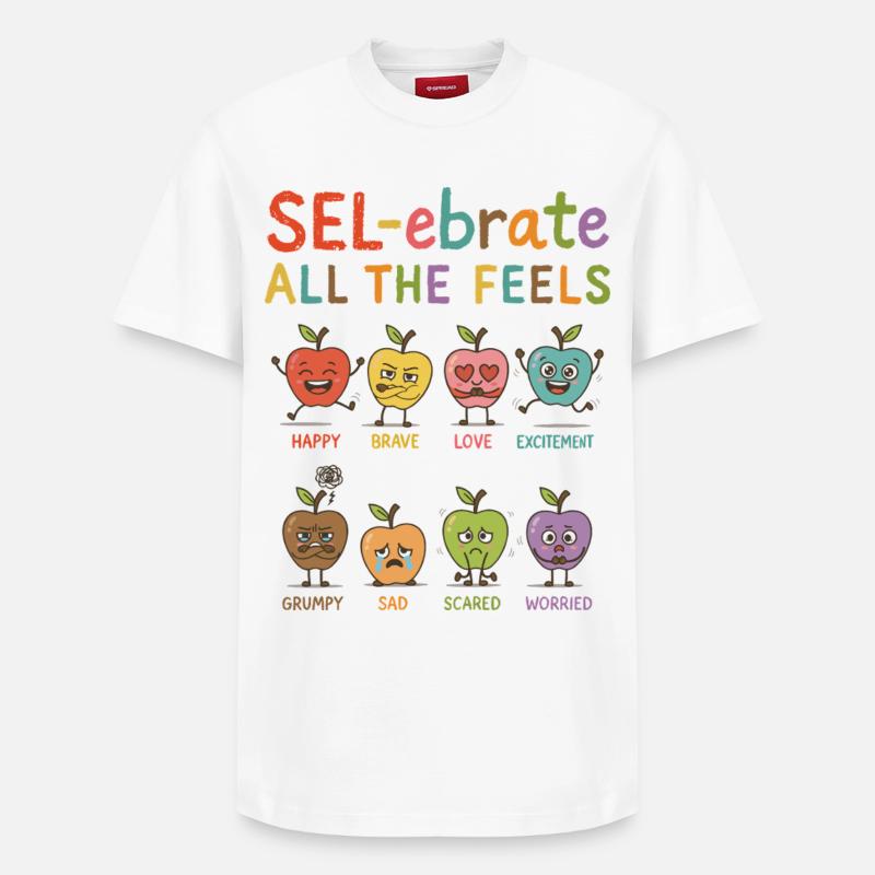 Enseignant d’apprentissage socio-émotionnel SEL - T-shirt unisexe décontracté en coton Supima – de SPREAD - blanc