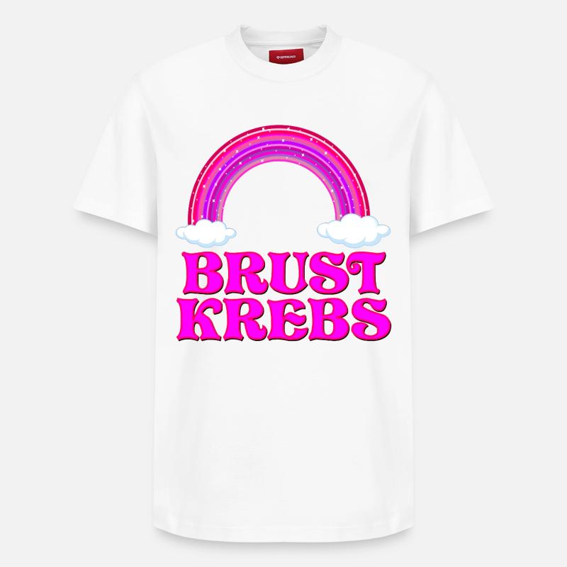 BRUSTKREBS REGENBOGEN - Relaxed Unisex Supima Cotton T-Shirt – von SPREAD - Weiß