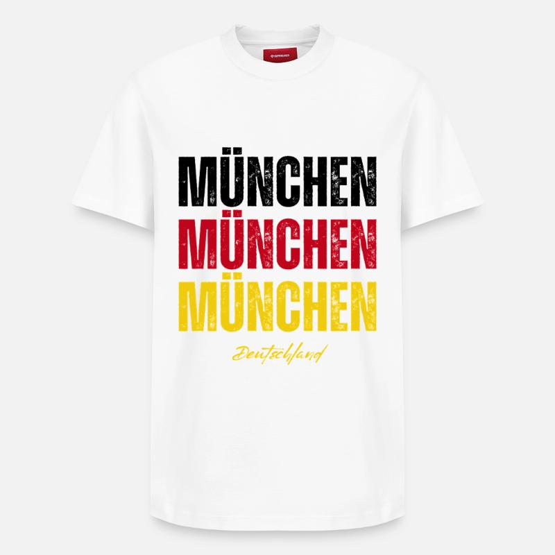 Mémoire de Munich, Munich Allemagne - T-shirt unisexe décontracté en coton Supima – de SPREAD - blanc