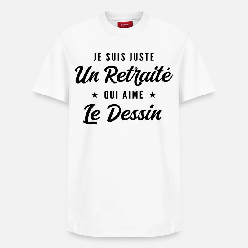 Retraité Dessinateur Humour Cadeau Retraite - T-shirt unisexe décontracté en coton Supima – de SPREAD - blanc