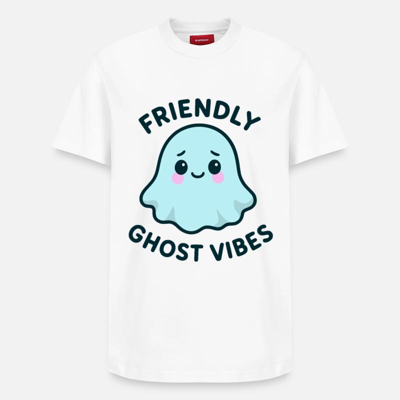 Fantôme respectueux de l’ambiance - T-shirt unisexe décontracté en coton Supima – de SPREAD - blanc